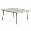 Gartentisch 160 x 90 x 75 cm Aluminium Beige rechteckig mit Lattenplatte