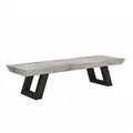 Sitzbank 180 x 40 x 45 cm in Grau/Schwarz mit Betonoptik und Metallgestell im Industriestil